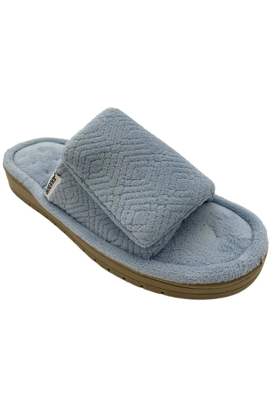 Isotoner Women's Gemma Slip On Slide Slippers Blue Fog - Medium